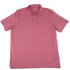 Vineyard Vines Performance Golf Polo Shirt Mens 2XL Red Striped